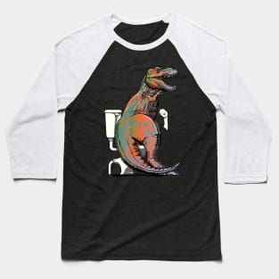 Dinosaur Trex on the Toilet Baseball T-Shirt